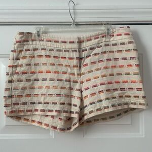 LOFT Riveria rainbow embroidered shorts